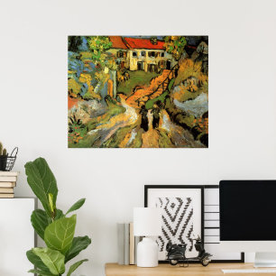 Dorfstraße und Treppen Auvers, Figuren Poster