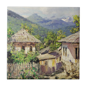 Dorfszene von Dubovskoy, 1911 Fliese