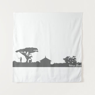 Dorfszene Wandteppich