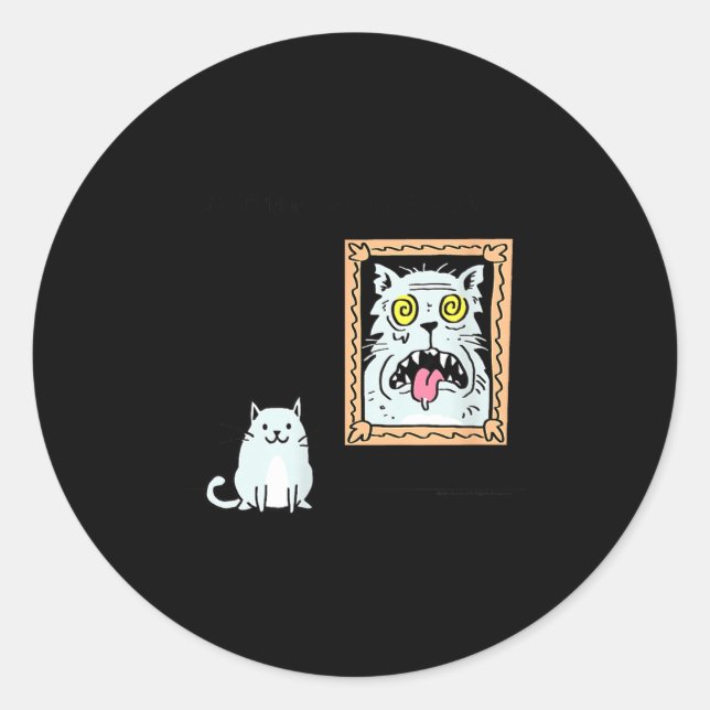 Dorian Gray's Cat Teeshirt From Skunkbear  Runder Aufkleber (Vorderseite)