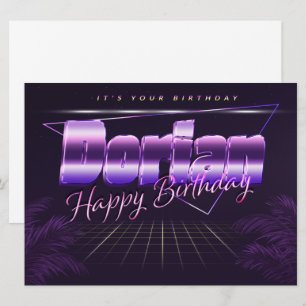 Dorian Name Vorname lila retro Karte Geburtstag