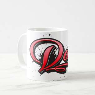Doris red Heart Graffiti Tasse Kaffeetasse