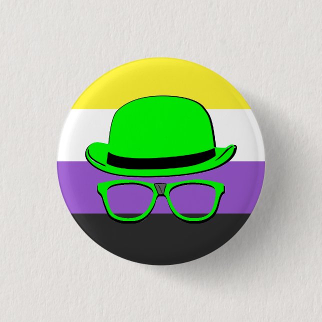 Dork Night Enby Pride Button (Vorderseite)