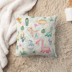 DORKY DINOSAURS Monogram Kids Gfit Boys Girls Kissen