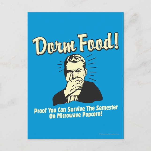 Dorm Food: Überleben Sie Microwave Popcorn Postkarte (Vorderseite)