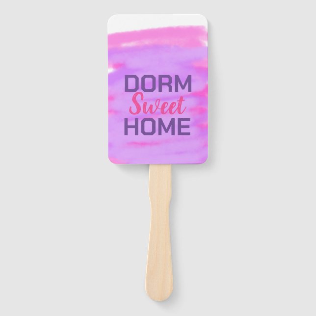 Dorm Swee Dorm Rosa lila Aquarelltext Fächer (Vorderseite)