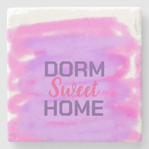 Dorm Swee Dorm Rosa lila Aquarelltext Steinuntersetzer