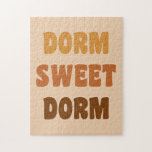 Dorm Sweet Dorm Brown Retro 70er Lettering<br><div class="desc">Dorm Sweet Dorm Brown Retro 70er Lettering Puzzle</div>