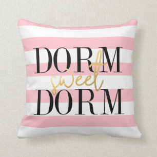 Dorm Sweet Dorm Bubblegum Rosa Streifen Kissen