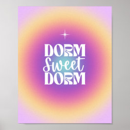 Dorm Sweet Dorm Fuchsia & Aqua Gradient Aura Poster