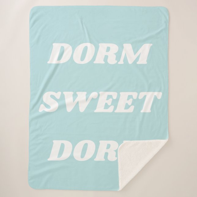 Dorm Sweet Dorm in Light Aqua Blue Sherpadecke (Vorderseite)