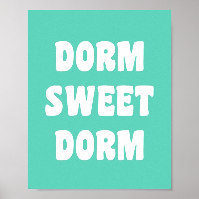 Dorm Sweet Dorm Retro Letting in Mint Green Poster (Vorne)