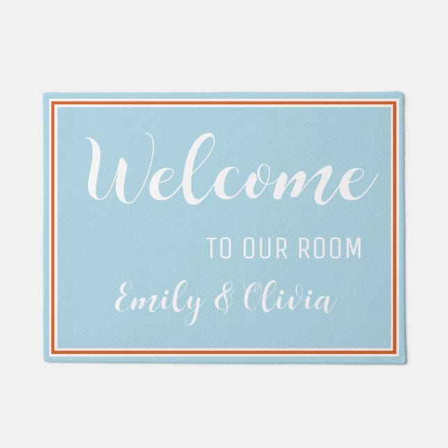 Dorm Zimmertür mit Namen(en) Fußmatte (Vorderseite)