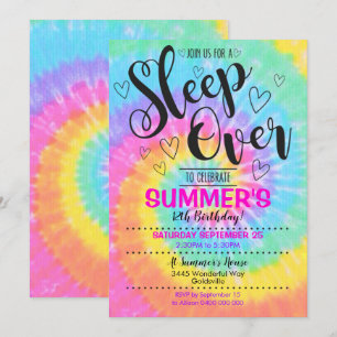 Dormir au-dessus de la partie Tie Dye Invitation S