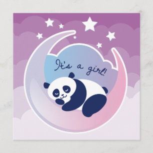 Dormir Panda "c'est une fille" faire-part de naiss