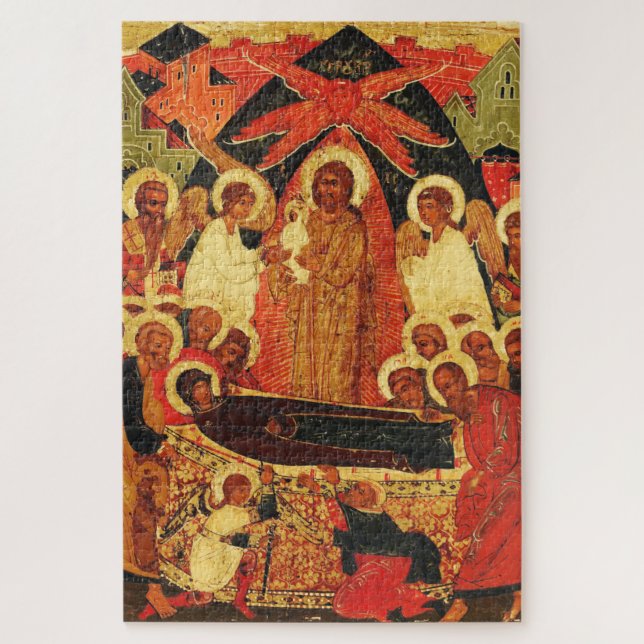 Dormition der Mutter Gottes orthodoxe Ikone (Vertikal)