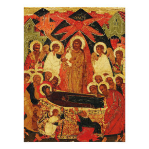 Dormition der Mutter Gottes orthodoxe Ikone Poster