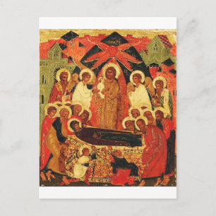 Dormition der Mutter Gottes orthodoxe Ikone Postkarte