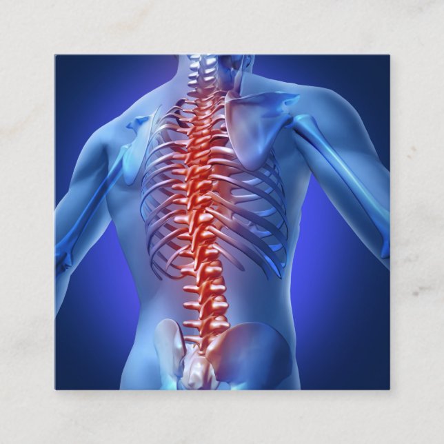 Dorn-grafischer quadratischer Chiropraktor Quadratische Visitenkarte (Vorderseite)