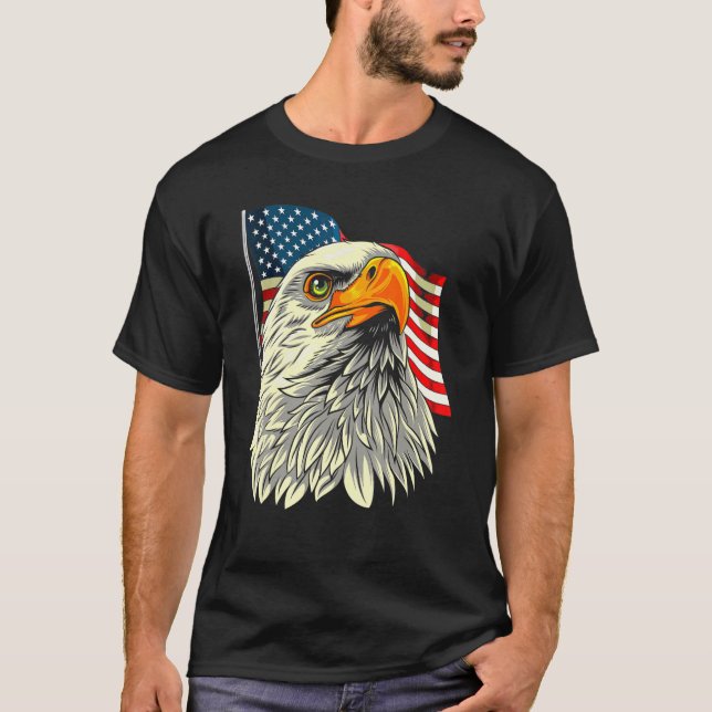 Dornadenkopf mit US Flagge-Flag-Amer T-Shirt (Vorderseite)