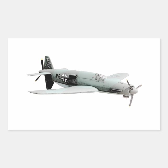 Dornier 335 Flugzeug Rechteckiger Aufkleber (Vorderseite)