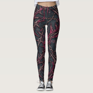 Dornige Briar Grunge: Dunkles Rosa & Kupfer Organi Leggings