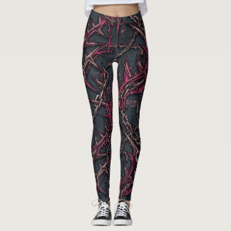 Dornige Briar Grunge: Dunkles Rosa & Kupfer Organi Leggings