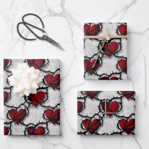 Dorniges Herz Gothic Dark Romance Anti-Valentinsta Geschenkpapier Set