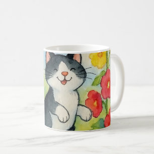 Dornkatzen im Garten einfrieren Kaffeetasse