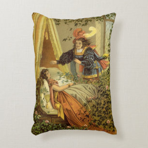 Dornröschen im Vintage-Look, viktorianische Märche Dekokissen