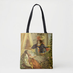Dornröschen im Vintage-Stil, viktorianische Märche Tasche