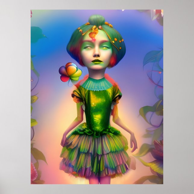 Dorothy als Lollipop Kid AI generierte Fantasy Art Poster (Vorne)
