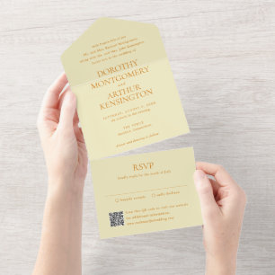 Dorothy Butter Yellow Elegant Wedding All In One Einladung