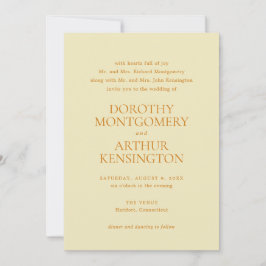 Dorothy Butter Yellow Elegant Wedding Einladung
