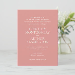 Dorothy Coral Pink Elegante Wedding Einladung