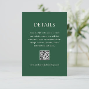 Dorothy Emerald Green Elegant Wedding Begleitkarte