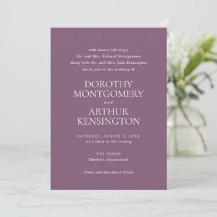 Dorothy Lila Elegant Wedding Einladung
