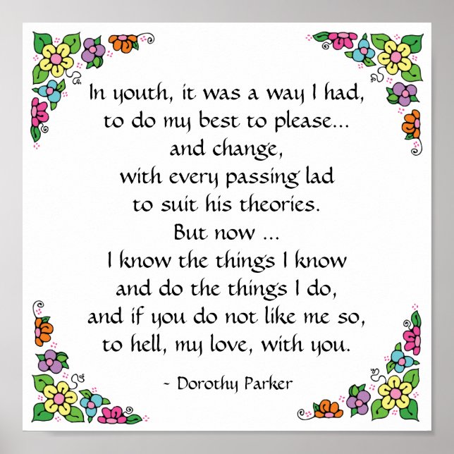 Dorothy Parker Quotation Poster von SRF (Vorne)