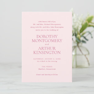 Dorothy Pink Elegant Wedding Einladung