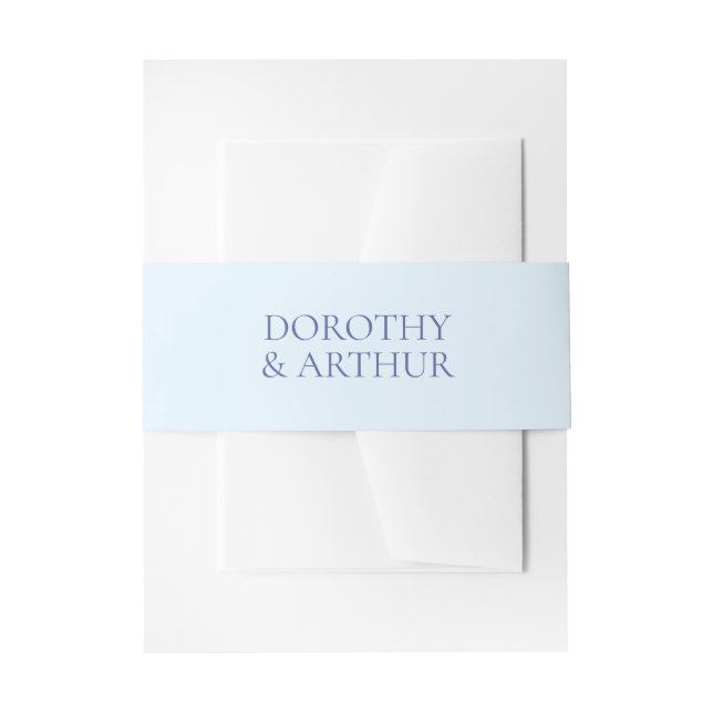 Dorothy Powder Blue Elegante Wedding Einladungsbanderole (Vorderseite Beispiel)