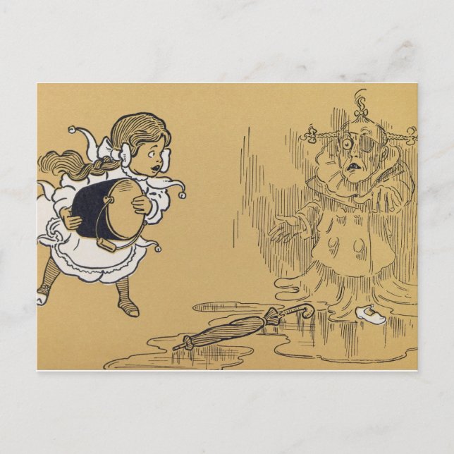 Dorothy schmelzende Wicked Witch West, Zauberer vo Postkarte (Vorderseite)