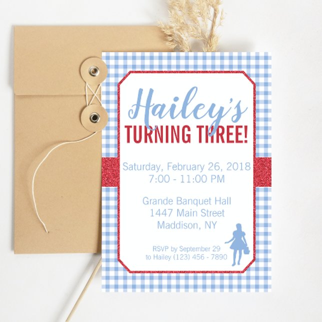 Dorothy Wizard of Oz Anniversaire Invitation (Créateur téléchargé)