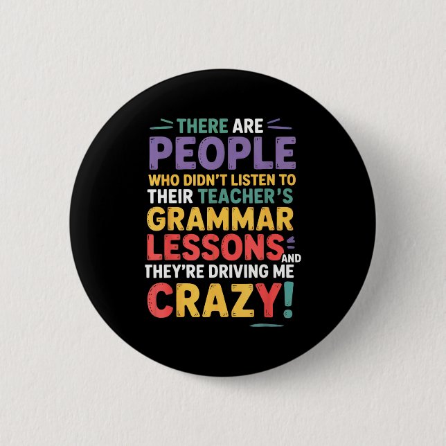 Dort Ihr Sie Englisch Grammatik Lehrer Funny H Button (Vorderseite)