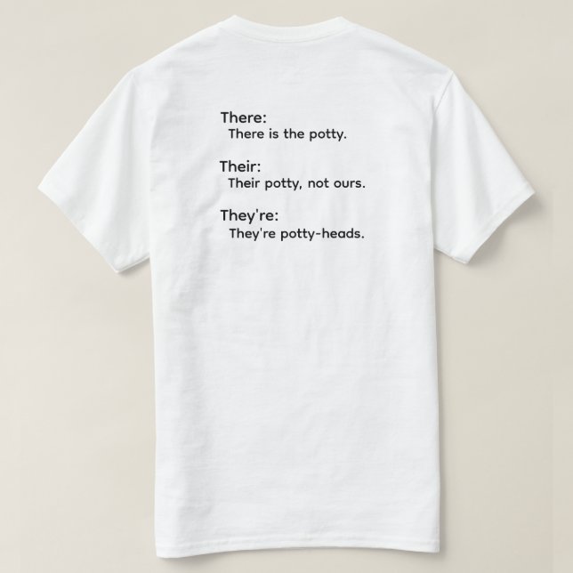 Dort Ihr Sie Grammatik T-Shirt (Design Rückseite)