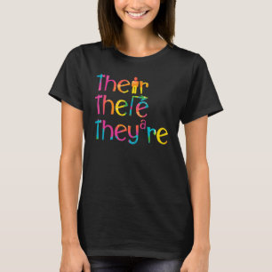 Dort sind sie Englischlehrer Grammatikpolizei T-Shirt