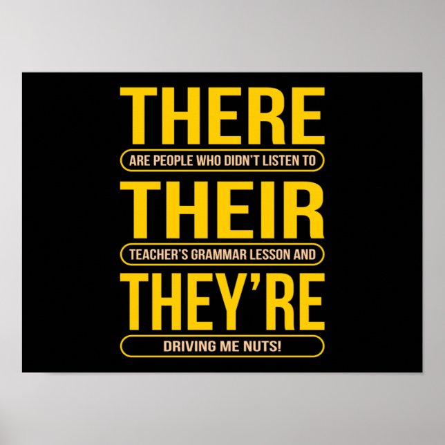 Dort sind sie Englischlehrer Poster (Vorne)