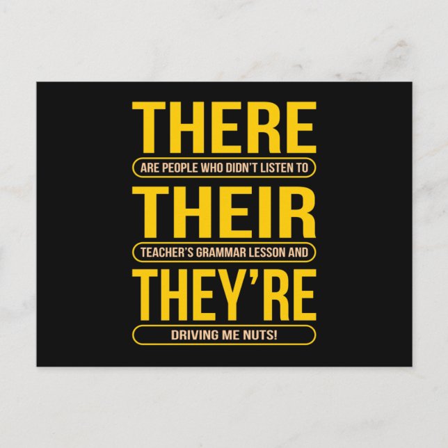 Dort sind sie Englischlehrer Postkarte (Vorderseite)