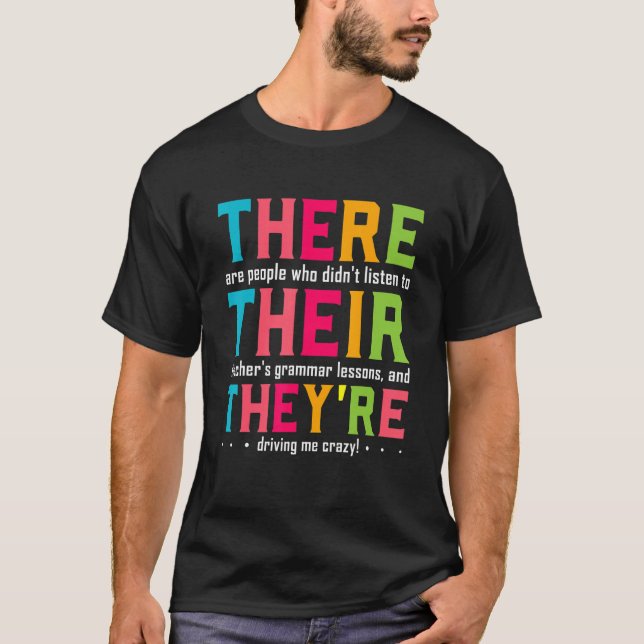 Dort sind sie Englischlehrer T-Shirt (Vorderseite)