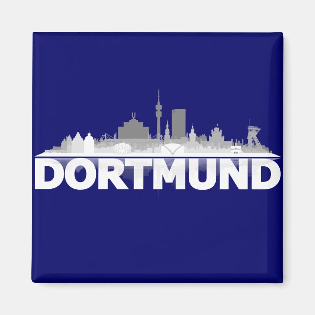 Dortmund City Skyline Kühlschrankmagnet (Vorne)