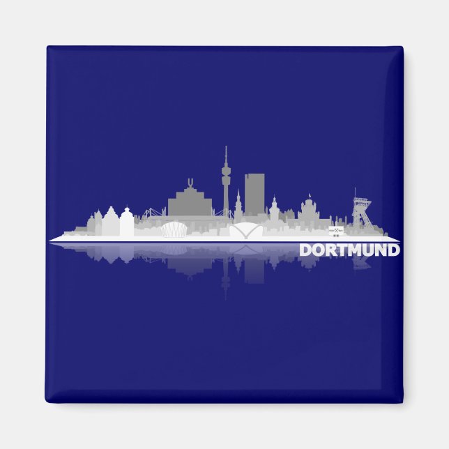 Dortmund City Skyline Kühlschrankmagnet (Vorne)